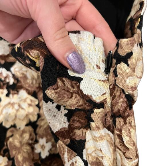 Abercrombie & Fitch Floral Wide Strap Square Neck Linen Mini Dress Size Small T - Picture 5 of 7